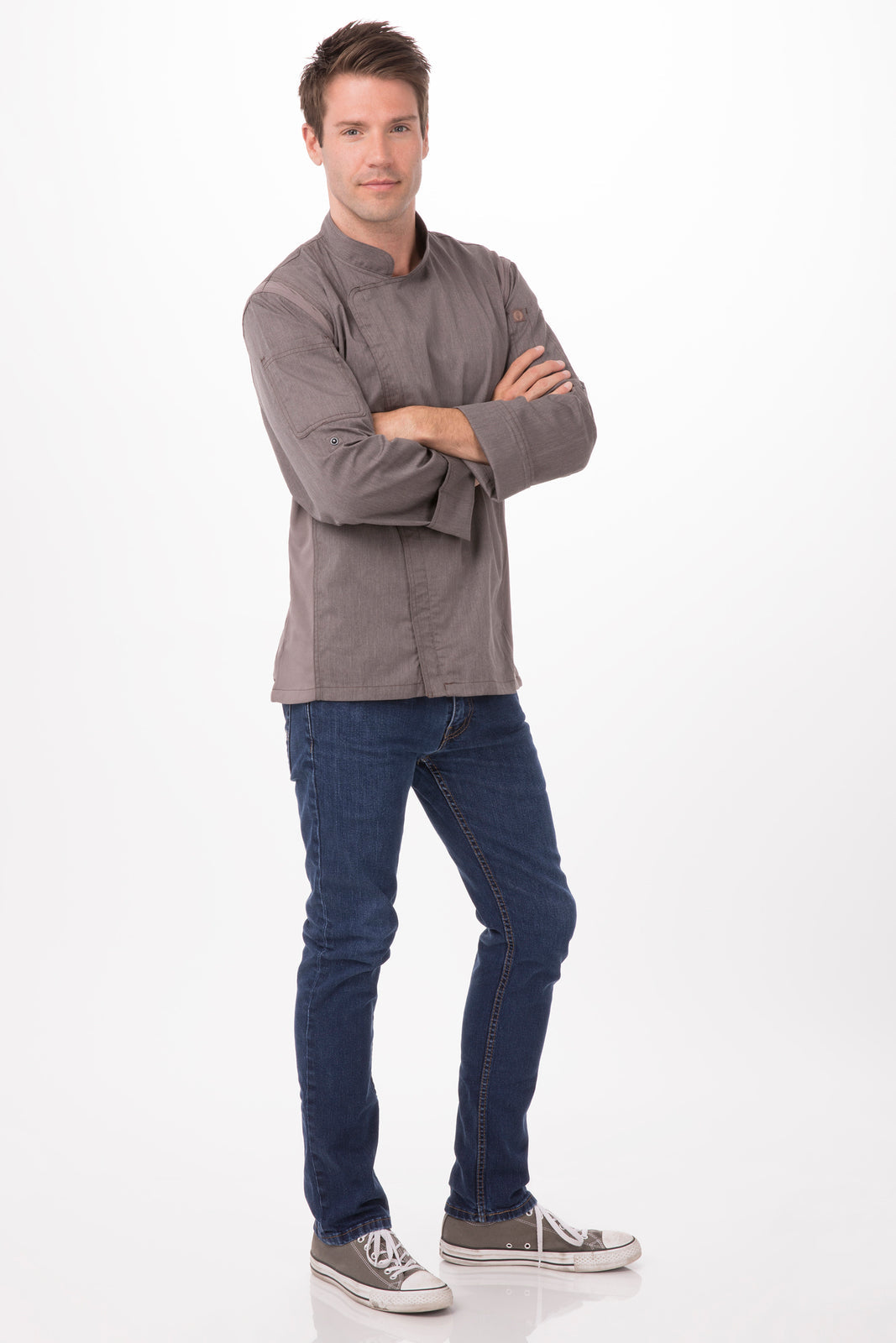 Chef Works Hartford Men's Chef Jacket - Graphite Grey