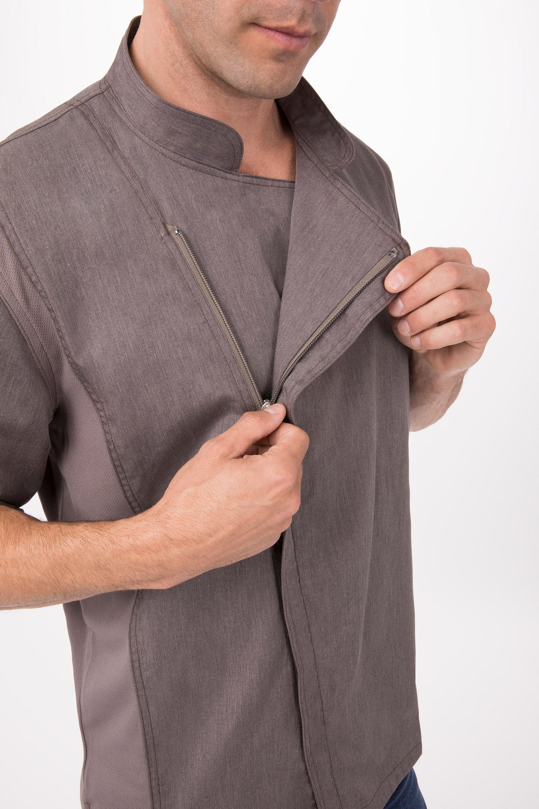 Chef Works Hartford Men's Chef Jacket - Graphite Grey