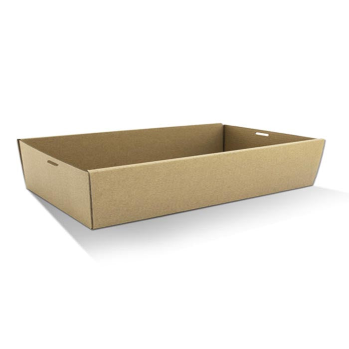 ecoware Brown Catering Tray Large 80mm High Sides (Carton of 50)