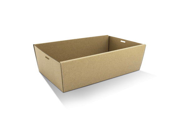 ecoware Brown Catering Tray Medium 80mm High Sides (Carton of 50)