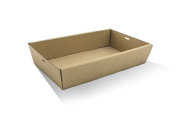 ecoware Brown Catering Tray Medium 50mm High Sides (Carton of 100)