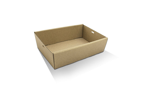ecoware Brown Catering Tray Small 50mm High Sides (Carton of 100)