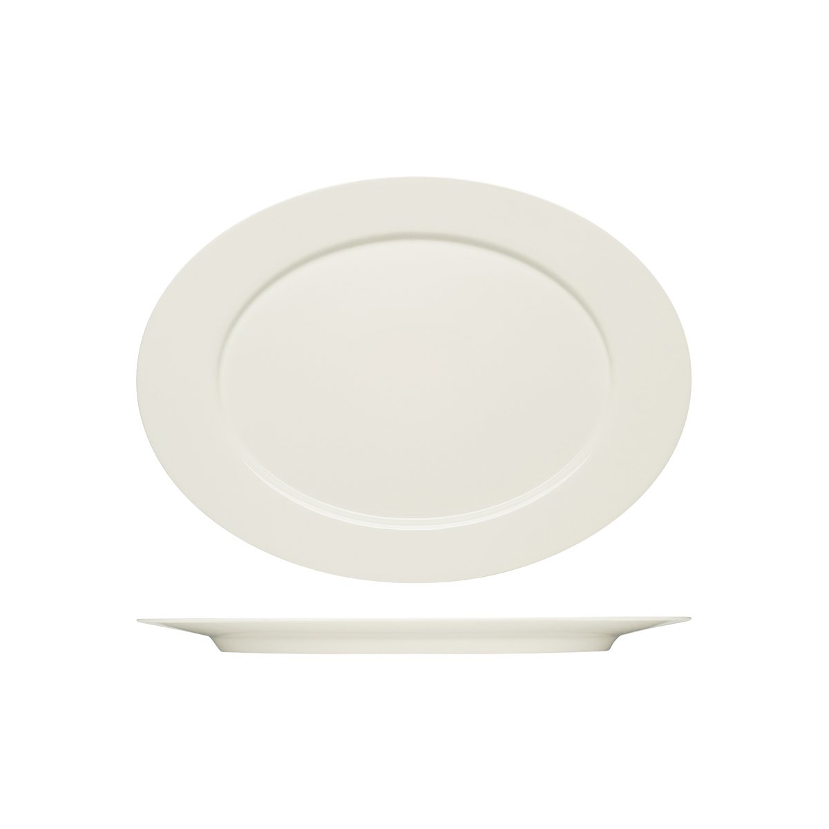Bauscher Purity Oval Platter with Wide Rim 380x278mm