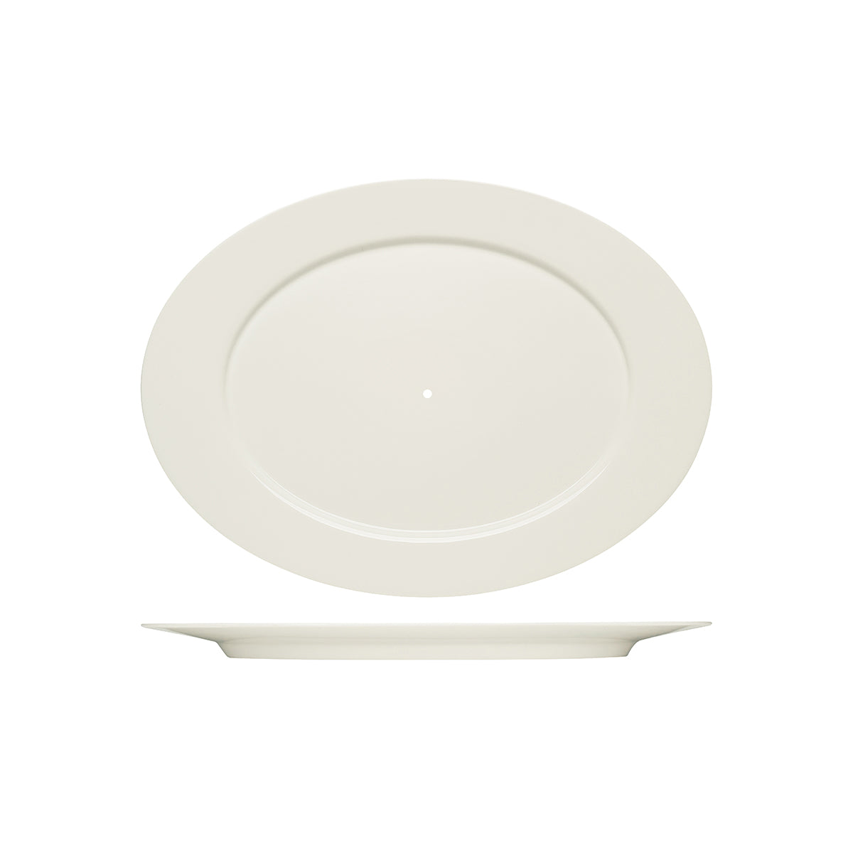 Bauscher Purity Oval Platter with Wide Rim 380x272mm To Suit Serving Stand