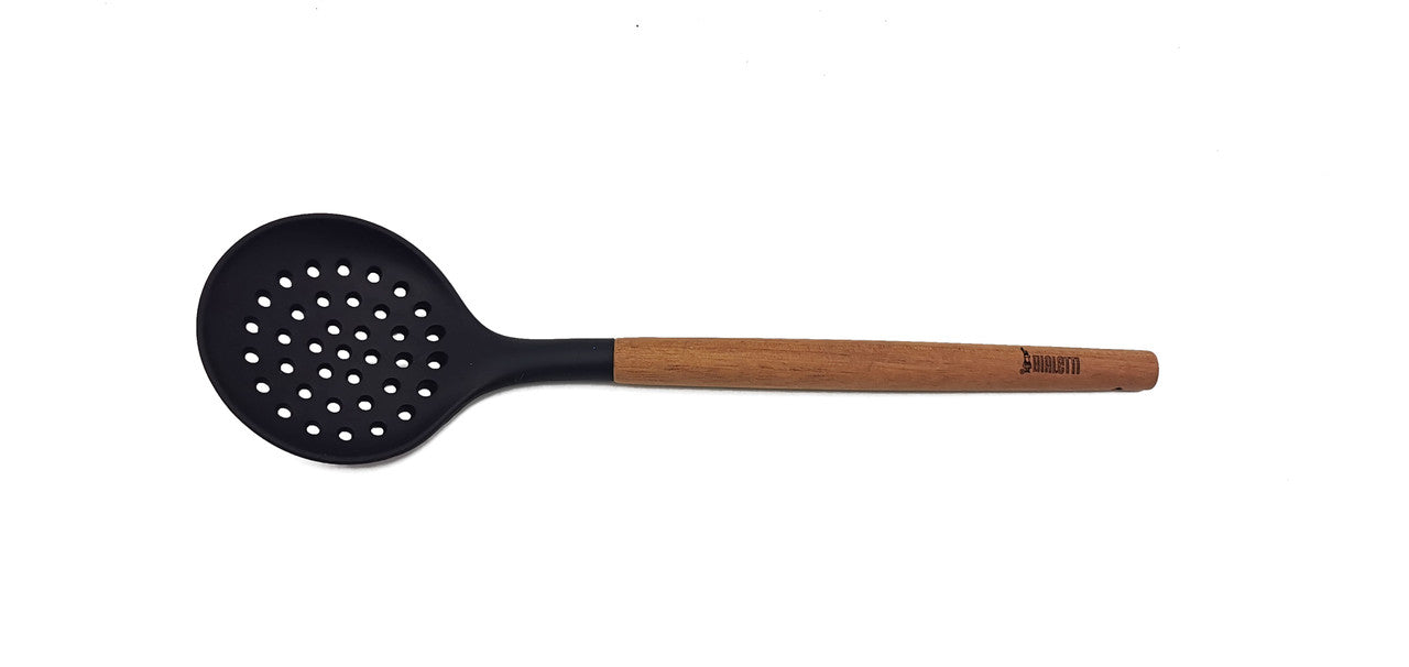 Bialetti St. Clare Black Silicone Skimmer With Acacia Handle