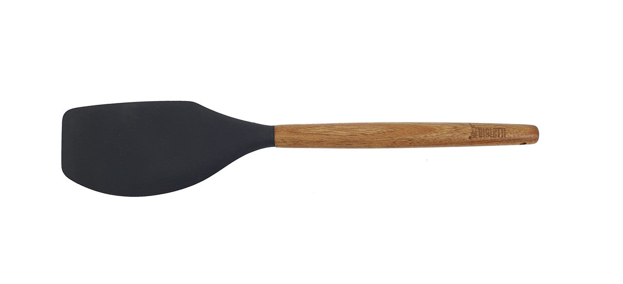 Bialetti St. Clare Black Silicone Spatula With Acacia Handle