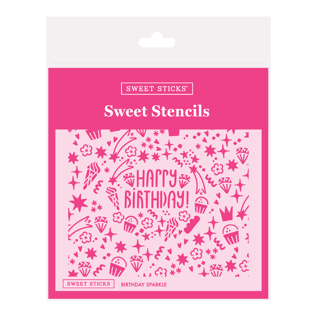 SWEET STICKS Sweet Stencils Birthday Range - Birthday Sparkle