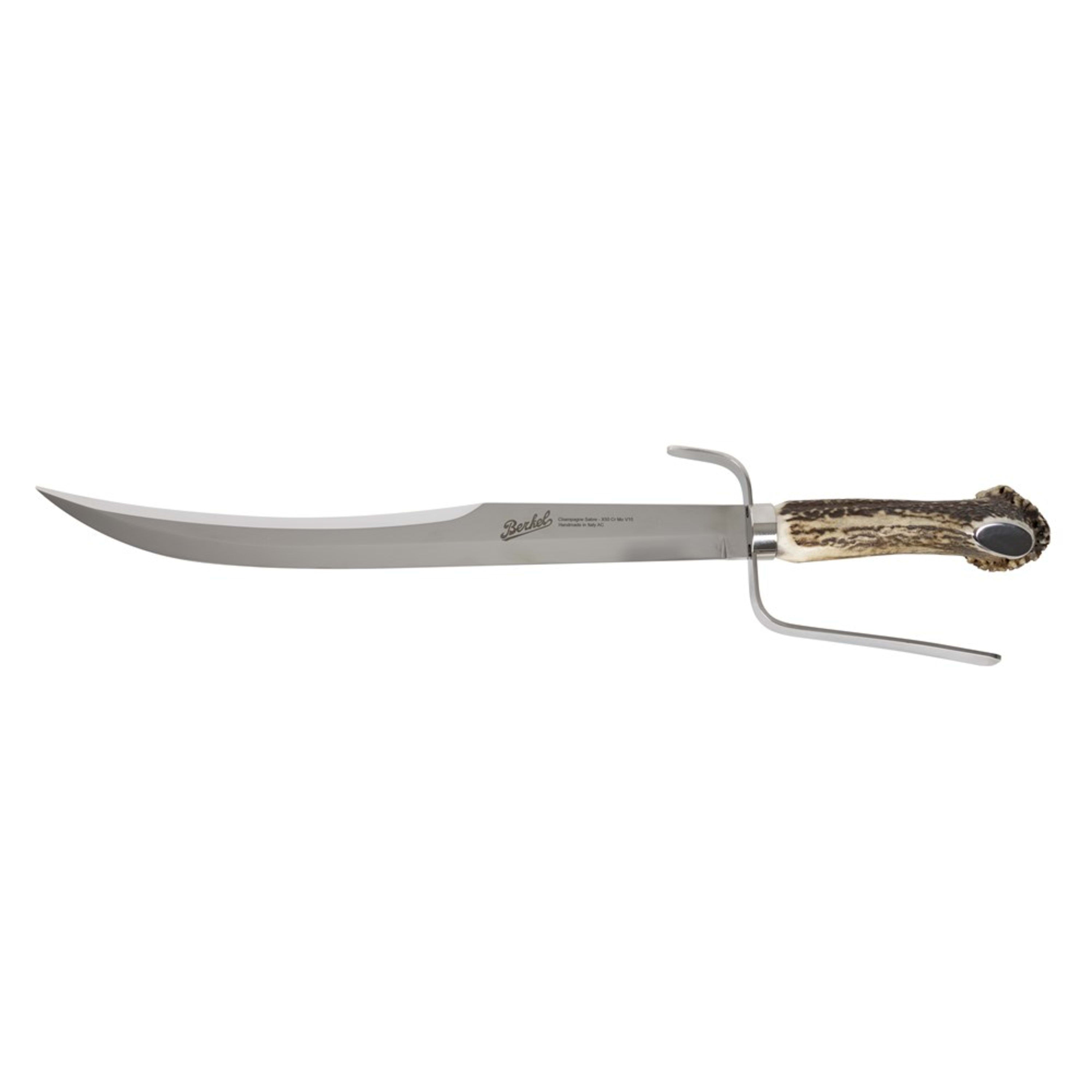 Berkel Champagne Sabre (52cm) Handle with Stand - Deer Antler