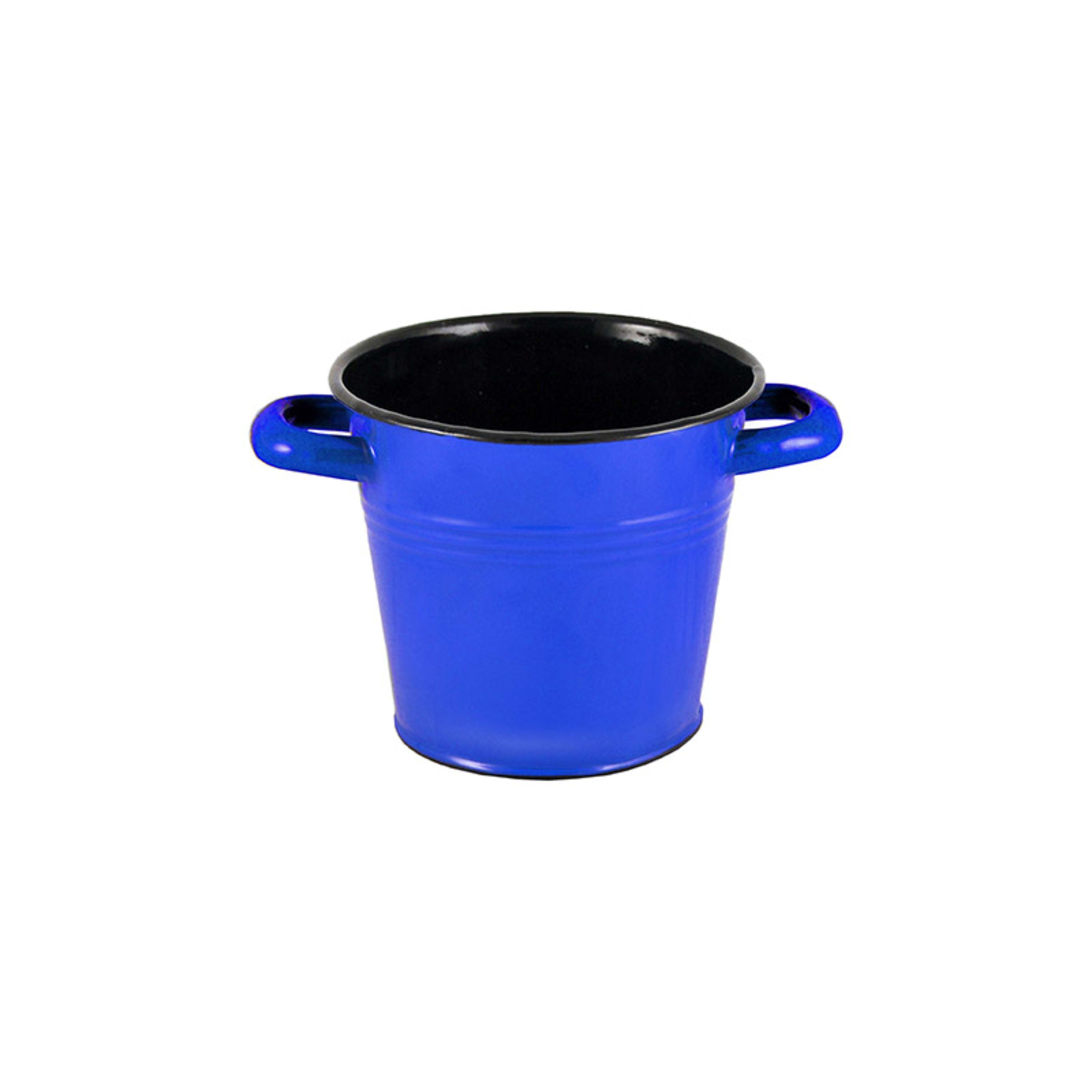 Urban Style Enamelware Bucket with Hollow Handles 1L - Blue