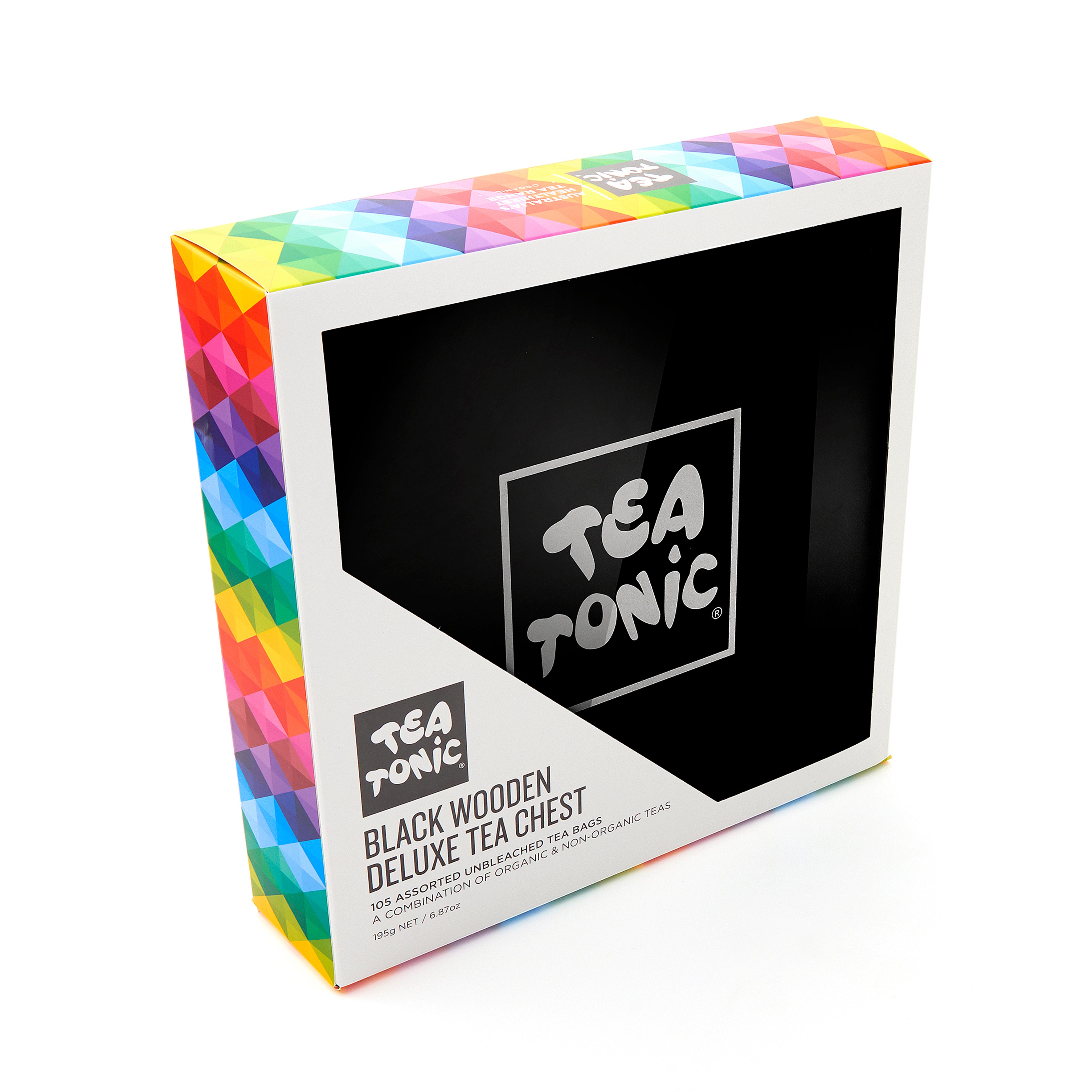 Tea Tonic Black Wooden Deluxe Tea Chest