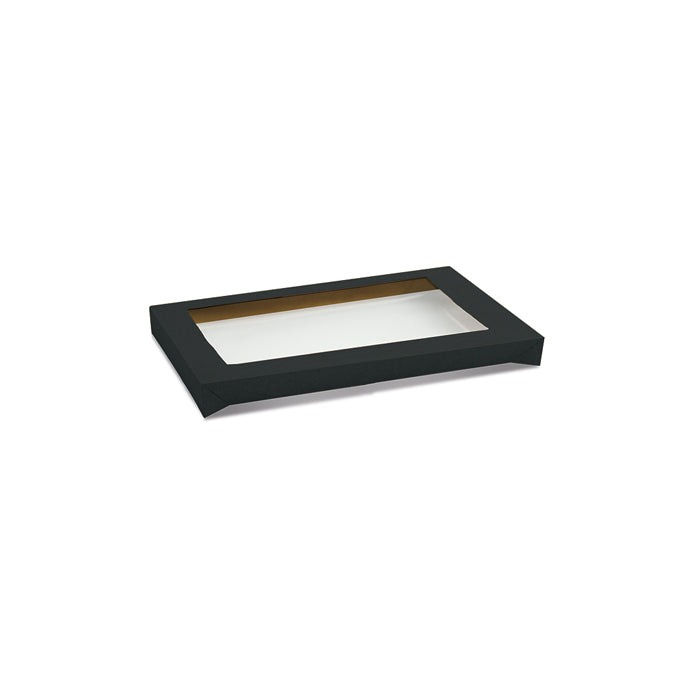 ecoware Black Catering Tray Lid Small with PET Window (Carton of 100)