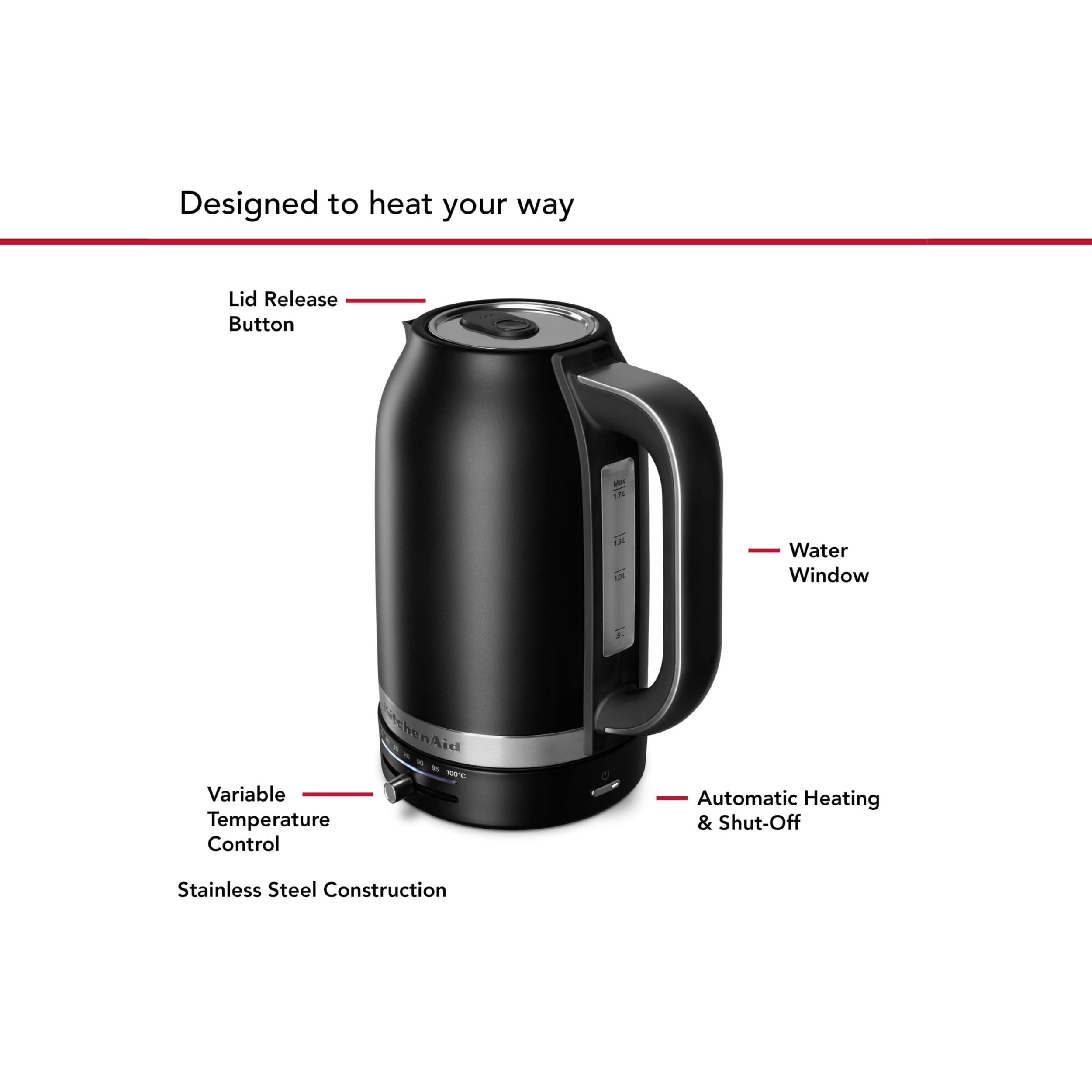 KitchenAid 1.7L Variable Temperature Electric Kettle KEK1701