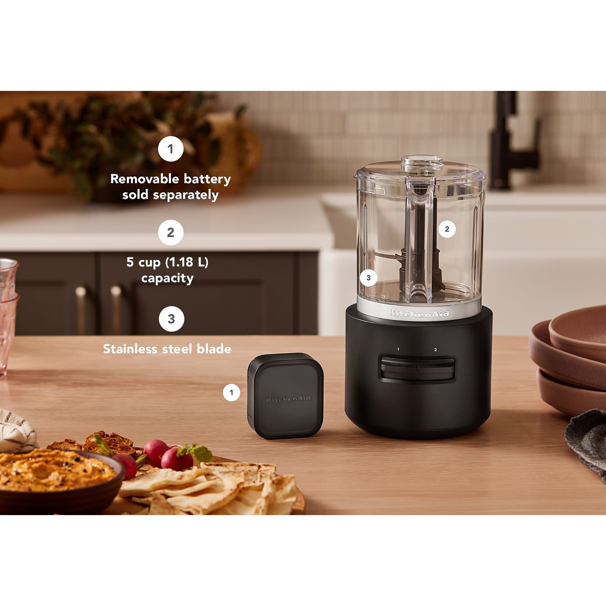 KitchenAid Go Cordless 5 Cup Food Chopper Without Battery