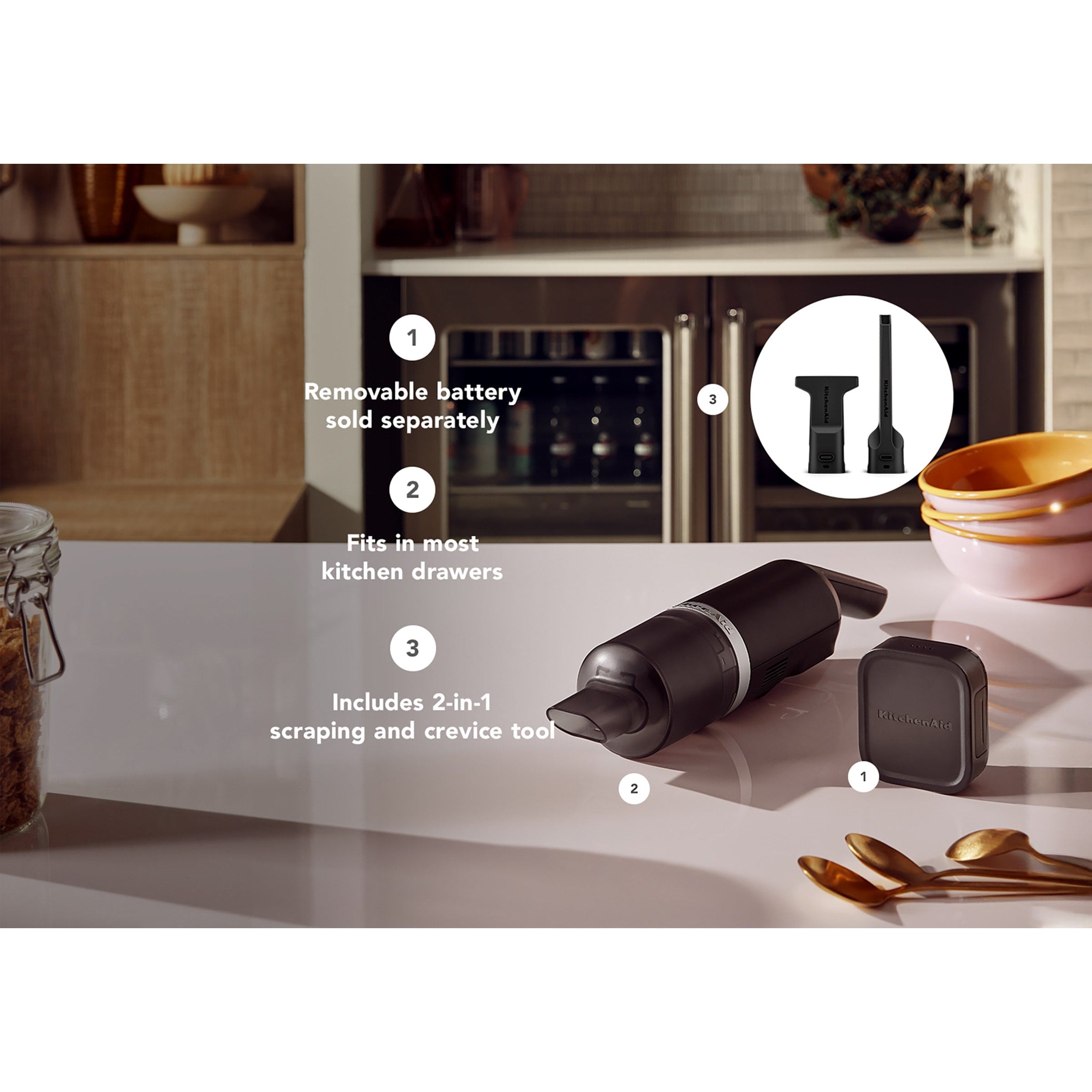 KitchenAid Go Cordless Kitchen Vacuum Without Battery