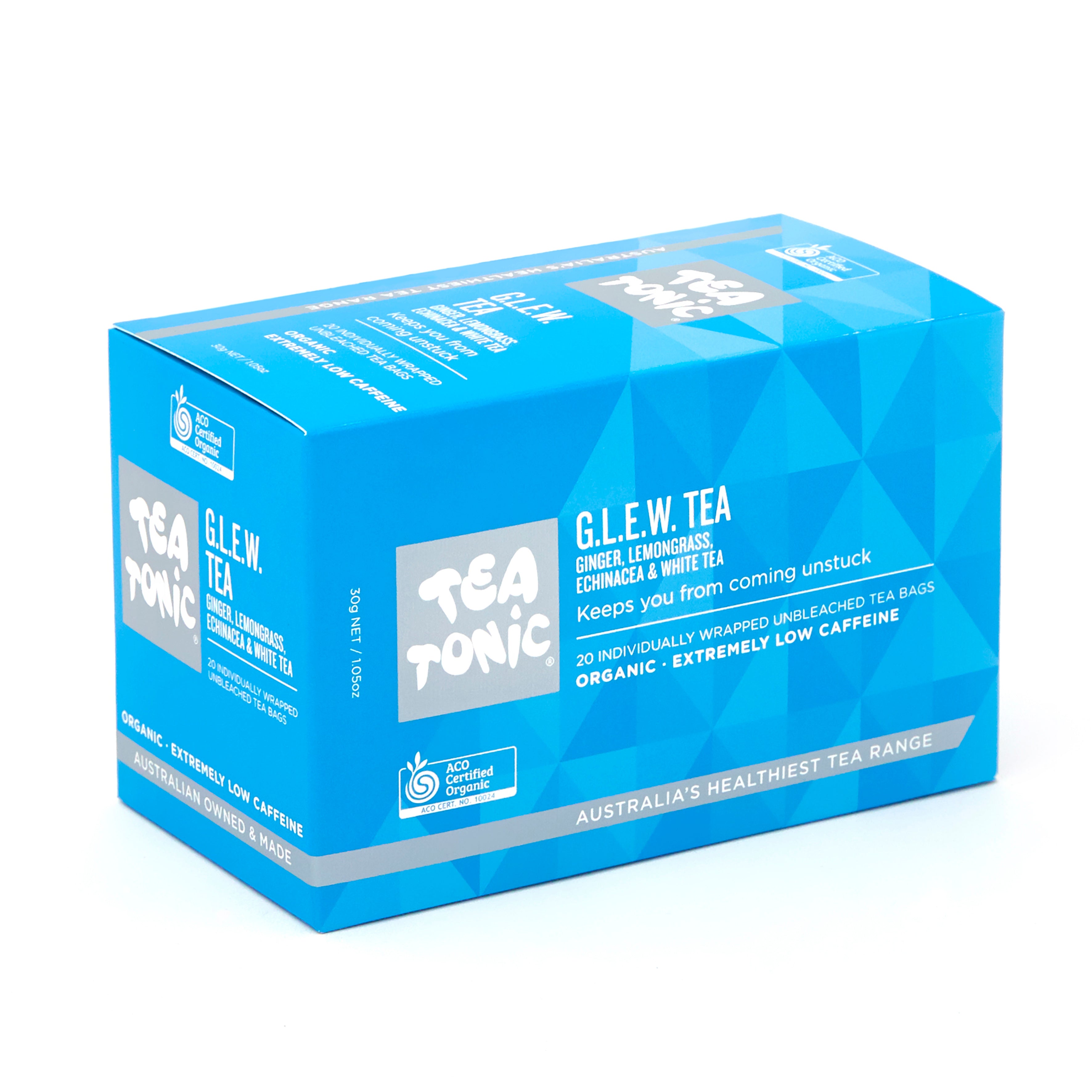 Tea Tonic GLEW (Ginger, Lemongrass, Echinacea, White Tea) Tea - 20 Teabag Box