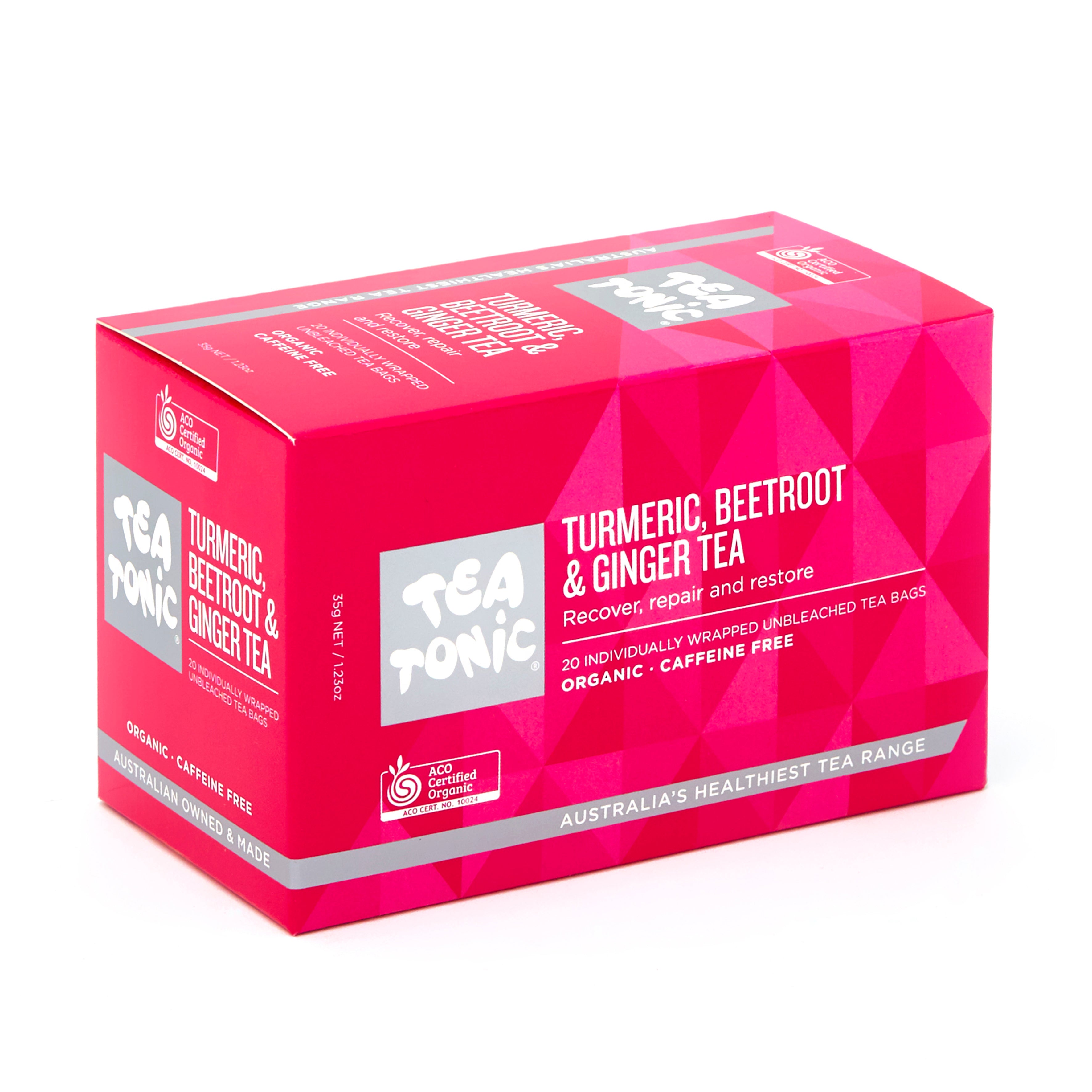 Tea Tonic Turmeric, Beetroot & Ginger Tea - 20 Teabag Box