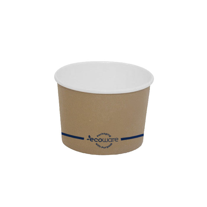 ecoware 8oz PLA Coated Paper Bowl Brown (Carton of 1000)