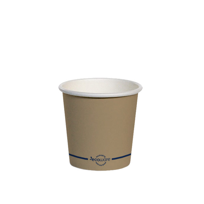 ecoware 4oz PLA Lined Single Wall Hot Cup Kraft Print 62mm (Carton of 1000)