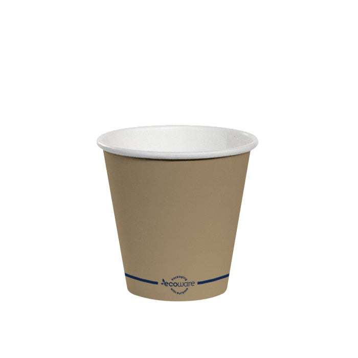 ecoware 8oz PLA Lined Single Wall Hot Cup Kraft Print 90mm (Carton of 1000)