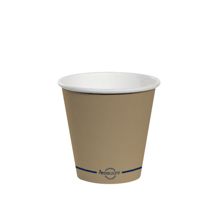 ecoware 8oz PLA Lined Single Wall Hot Cup Kraft Print 80mm (Carton of 1000)