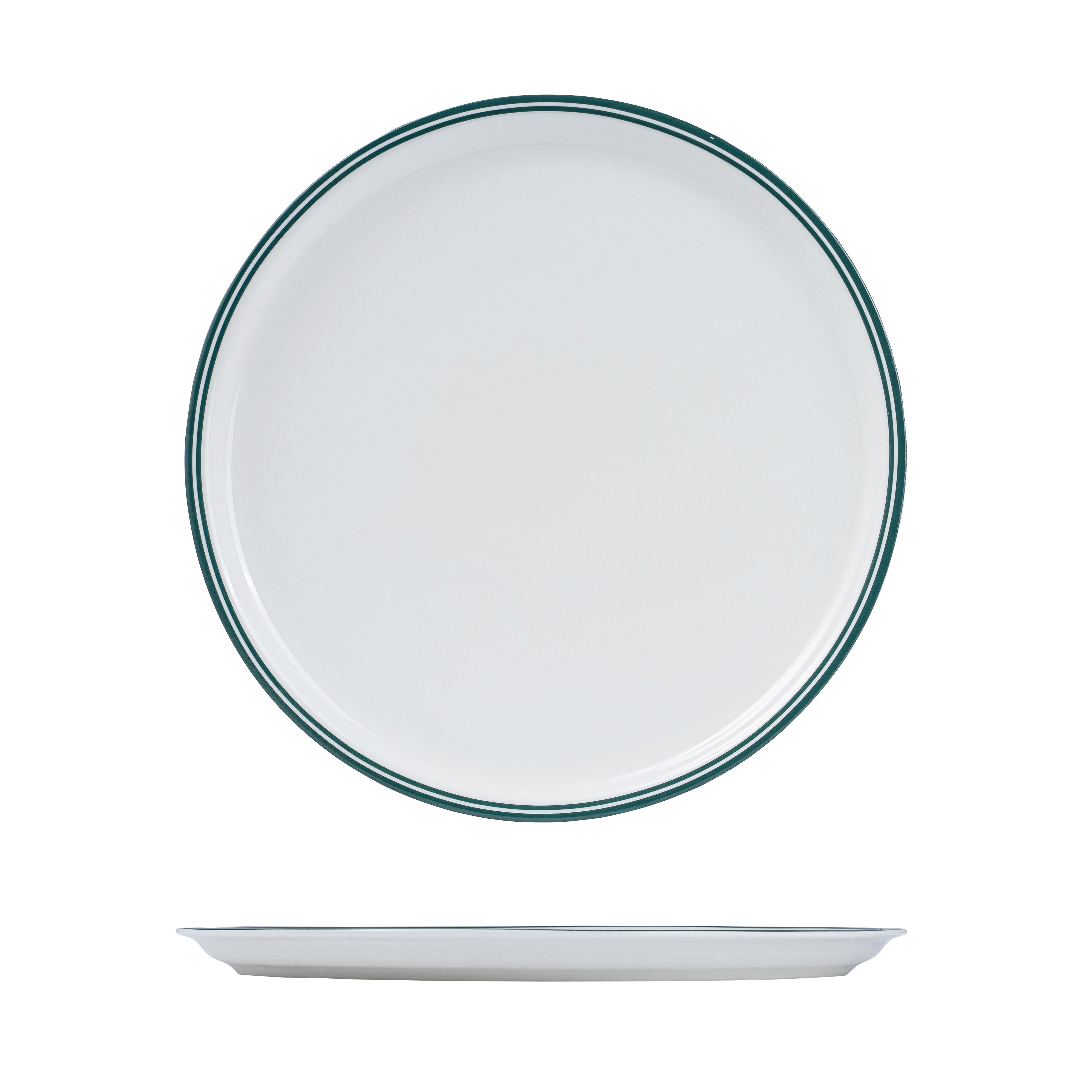RAK Nano Cru Green Pizza Plate (330mm - Green Double Line)