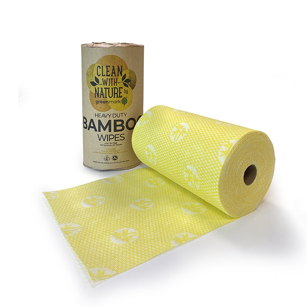 ecoware Heavy Duty Bamboo Wipes Yellow (Carton of 6 Rolls)