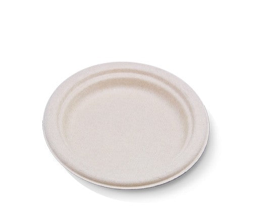 ecoware Unbleached Sugarcane Round Plate 9 inch (Carton of 500)