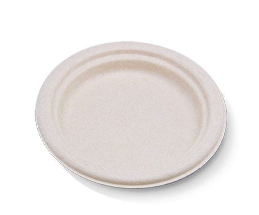ecoware Unbleached Sugarcane Round Plate 10 inch (Carton of 500)