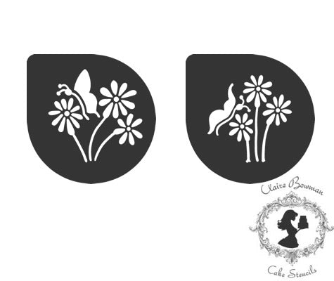 Claire Bowman Cake Lace Beatrice Butterflies Stencil 2 Piece