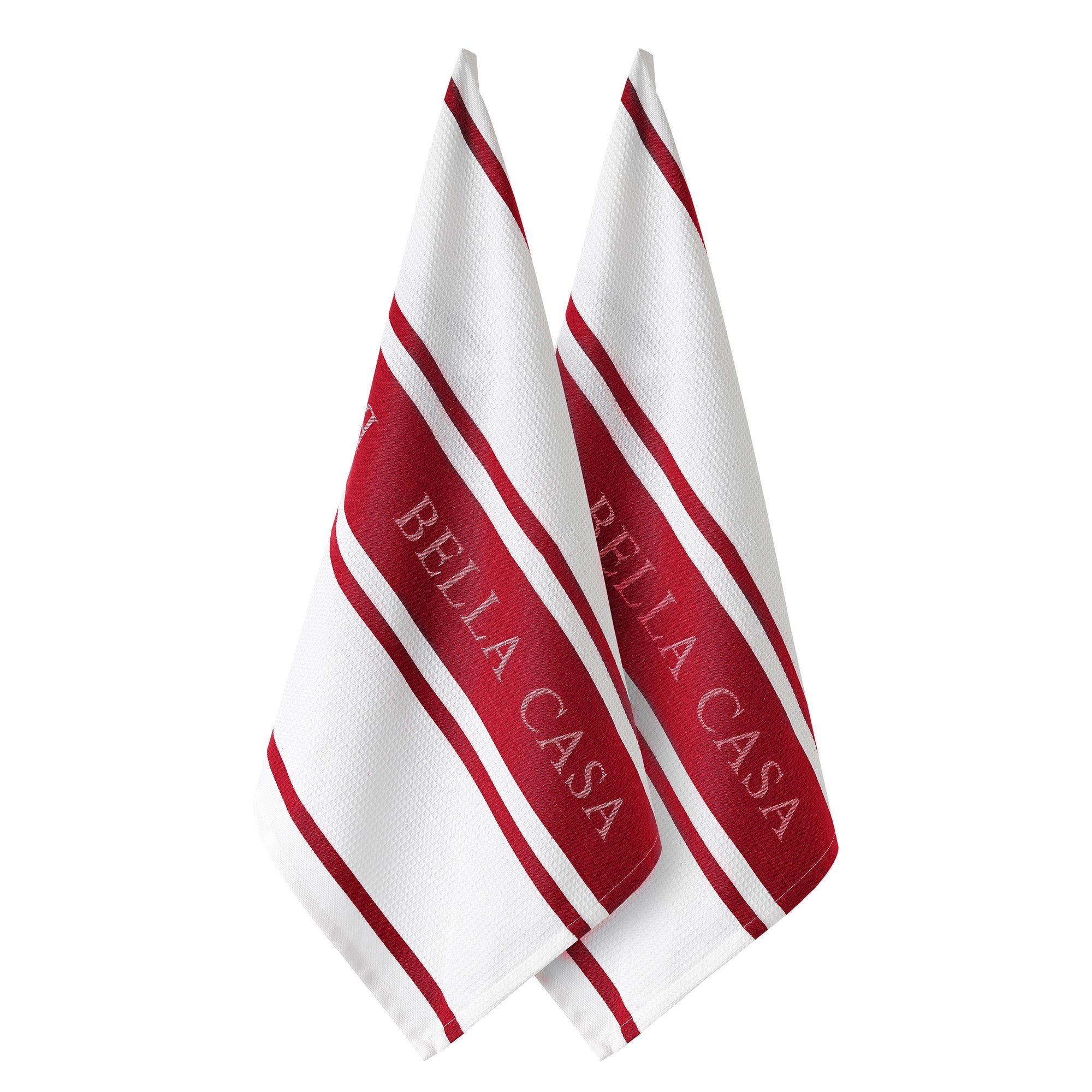 Ladelle Bella Casa Red 2pk Kitchen Towel