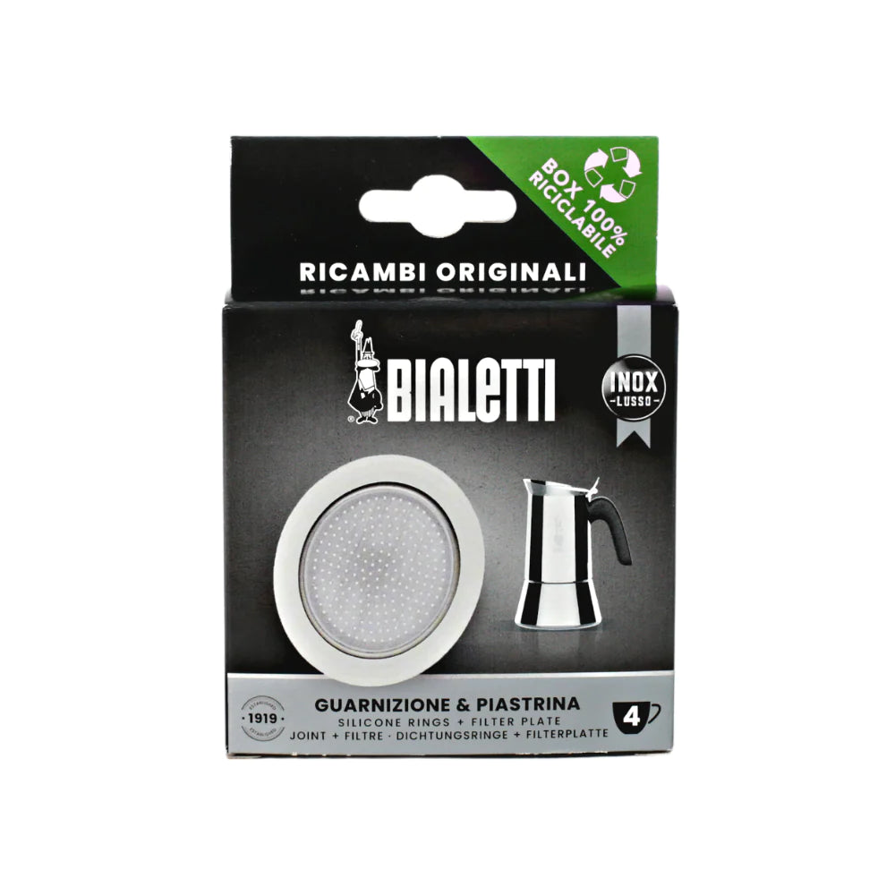 Bialetti Replacement Gasket & Filter Set – Inox – 4 Cup