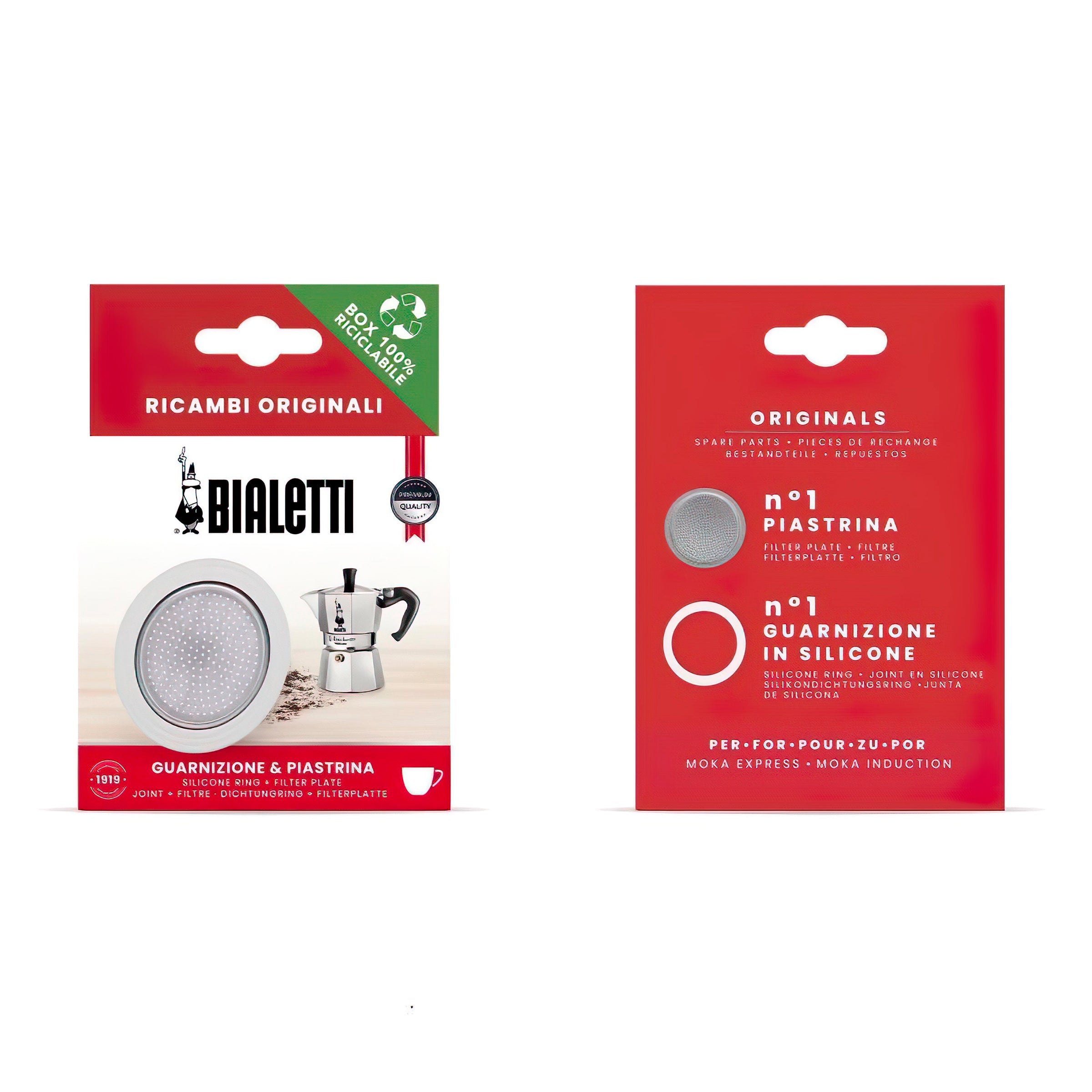 Bialetti Replacement Gasket & Filter Set – Aluminium – 6 Cup