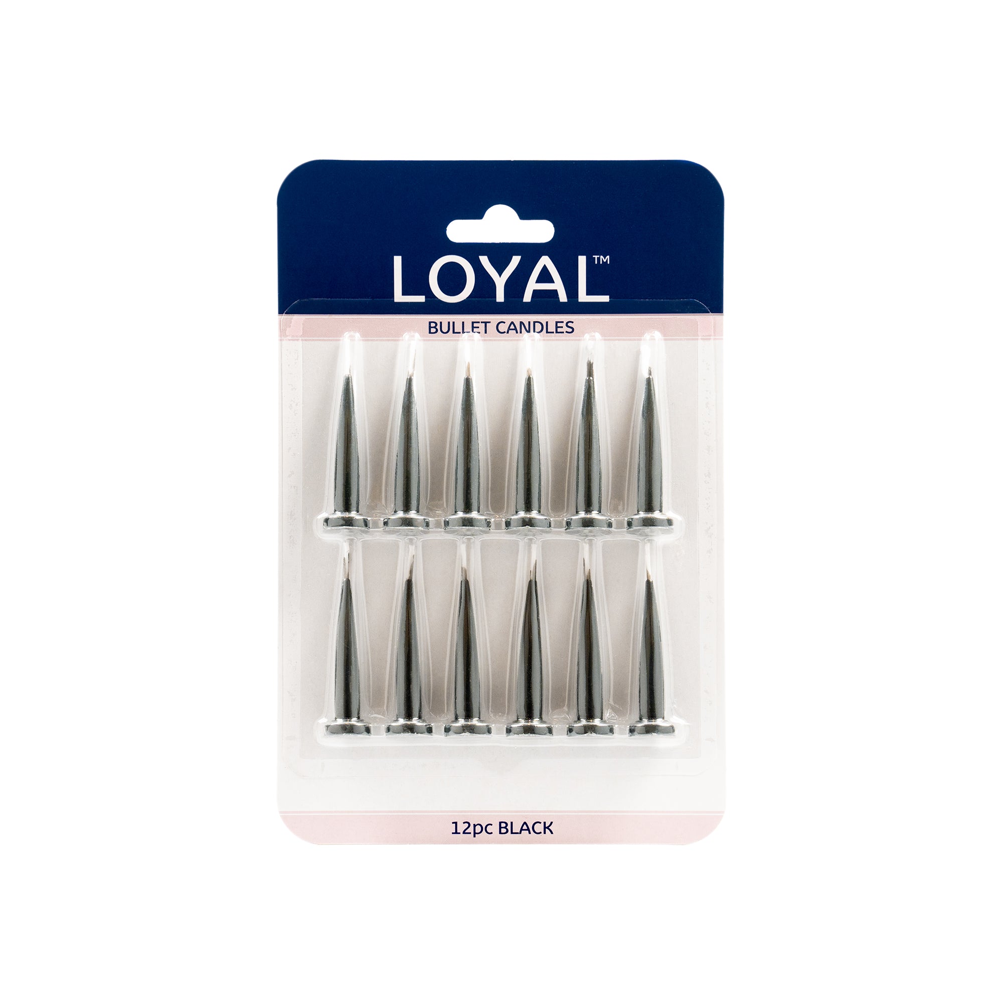LOYAL Bullet Candle Black 12 Piece