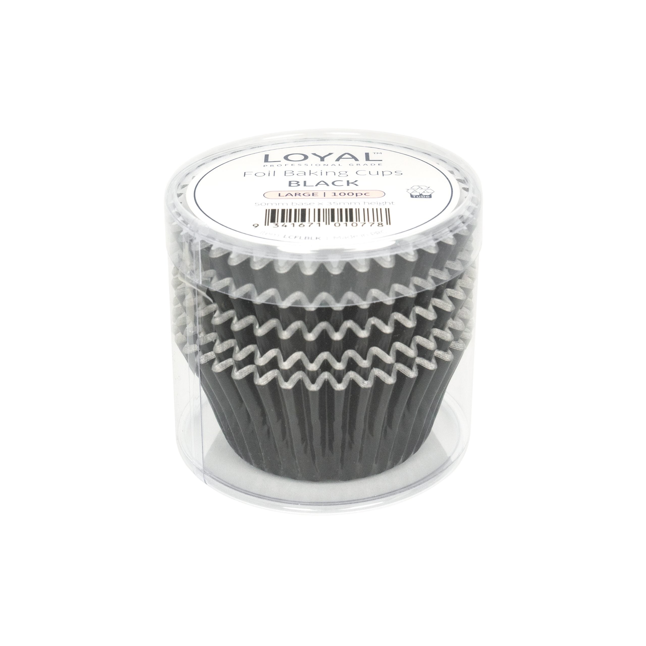 LOYAL Foil Baking Cups Black (100pc) - Large