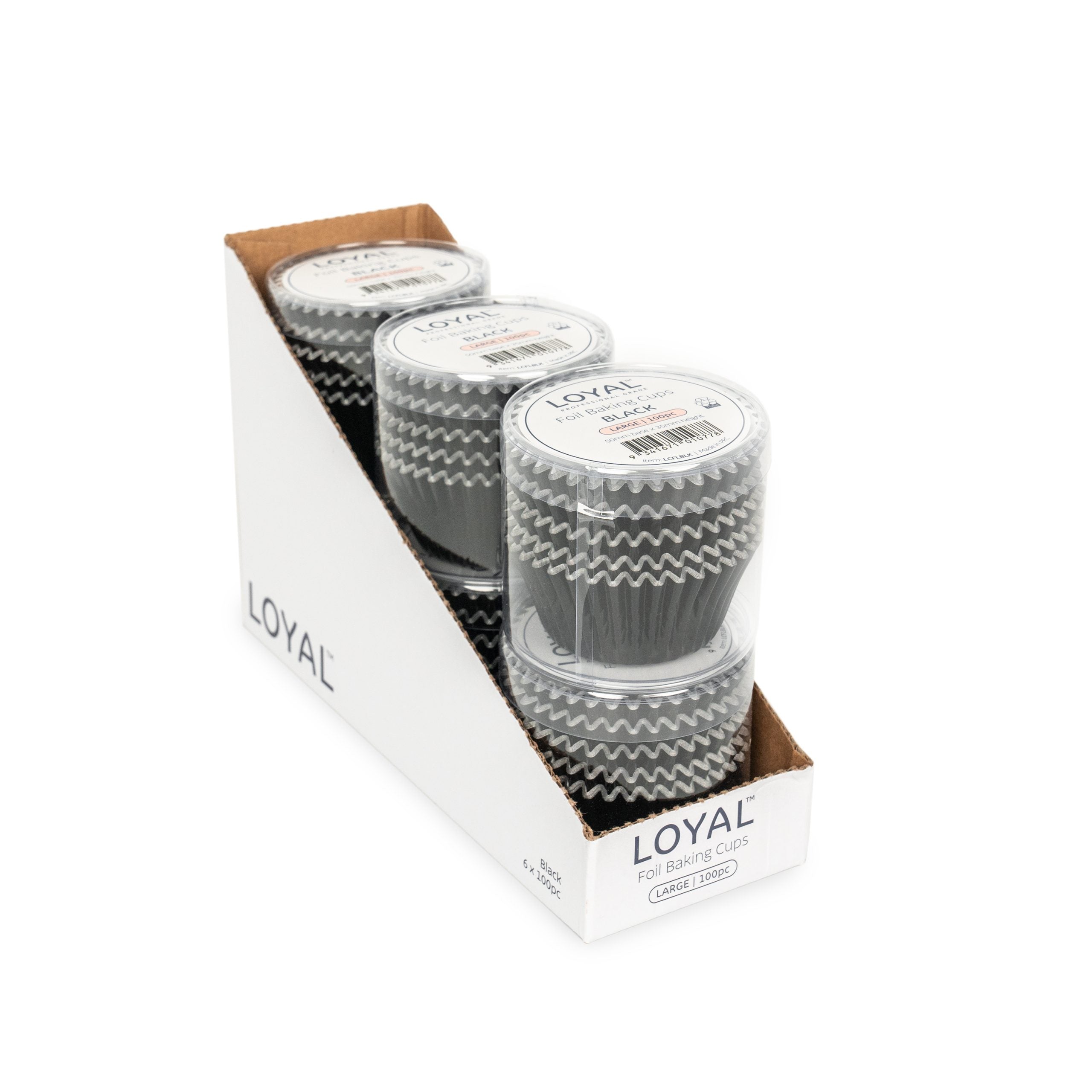 LOYAL Foil Baking Cups Black (100pc) - Medium