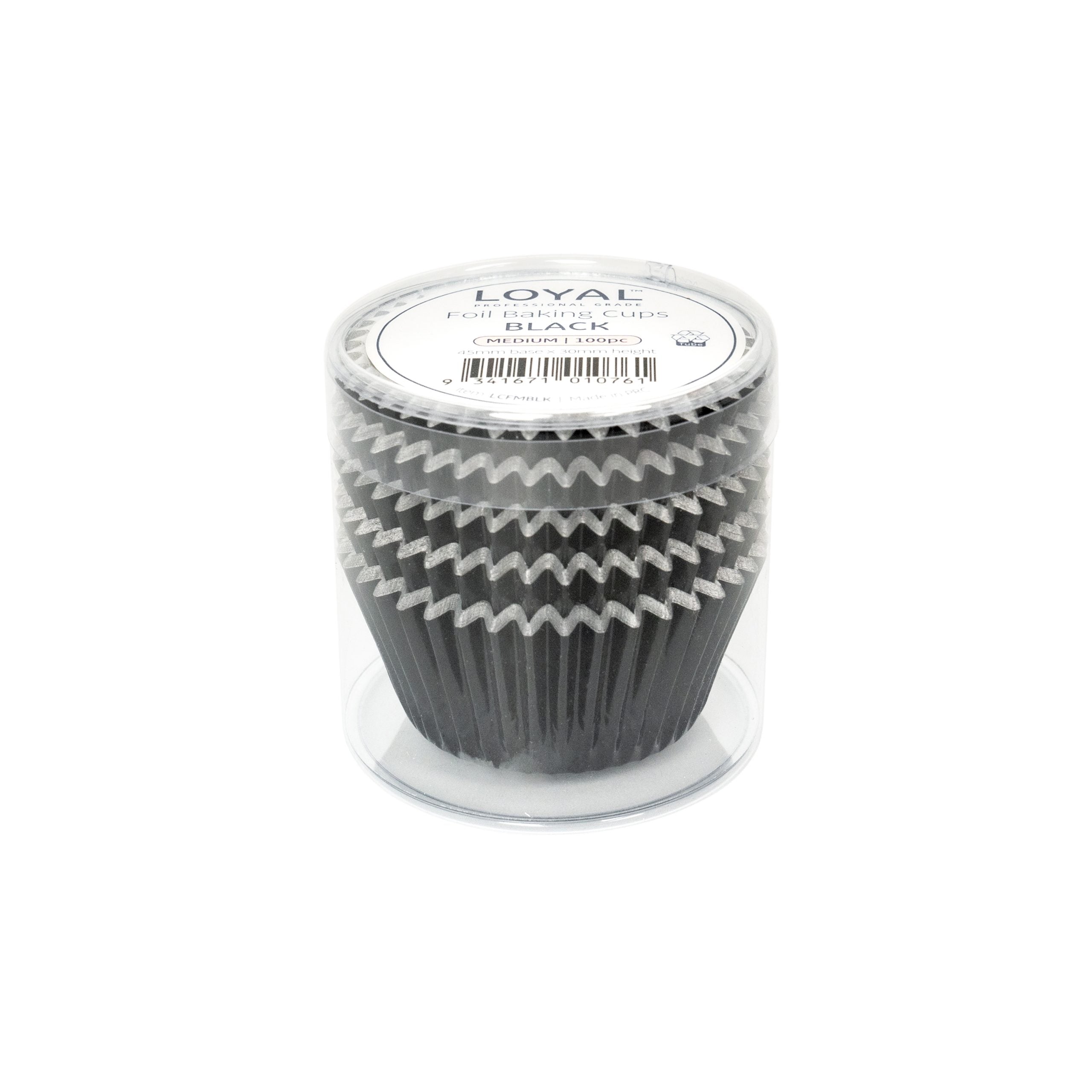 LOYAL Foil Baking Cups Black (100pc) - Small