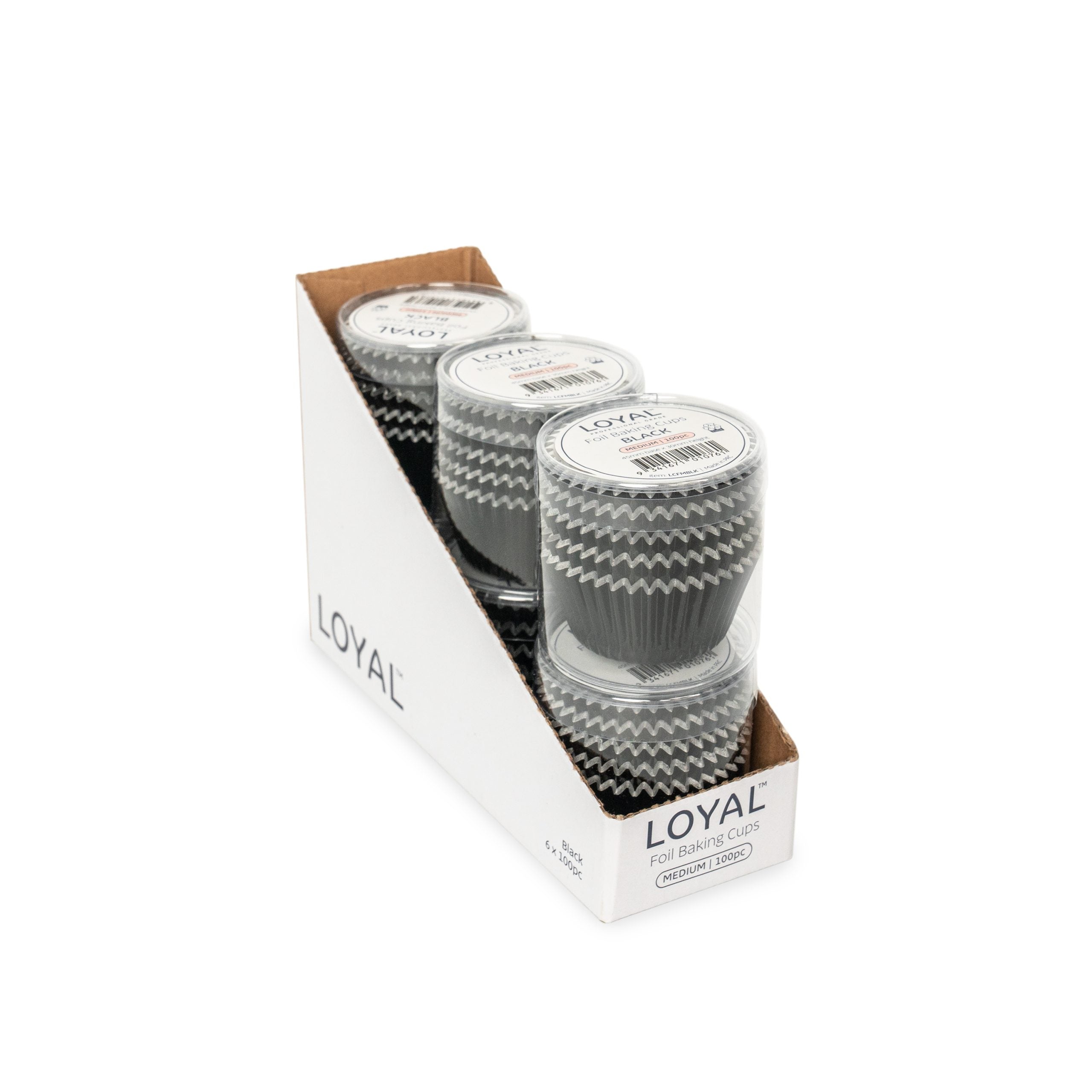 LOYAL Foil Baking Cups Black (100pc) - Medium