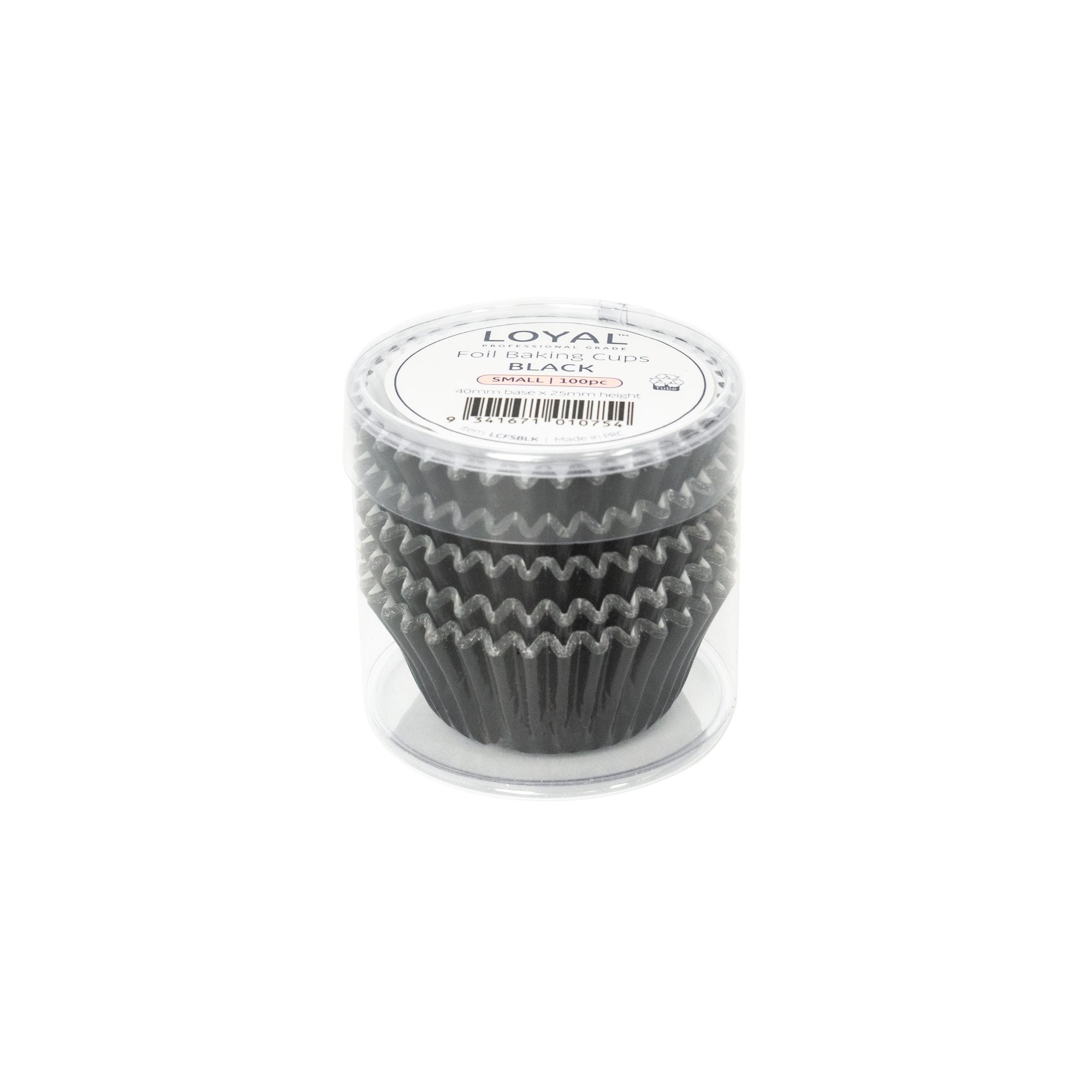 LOYAL Foil Baking Cups Black (100pc) - Medium