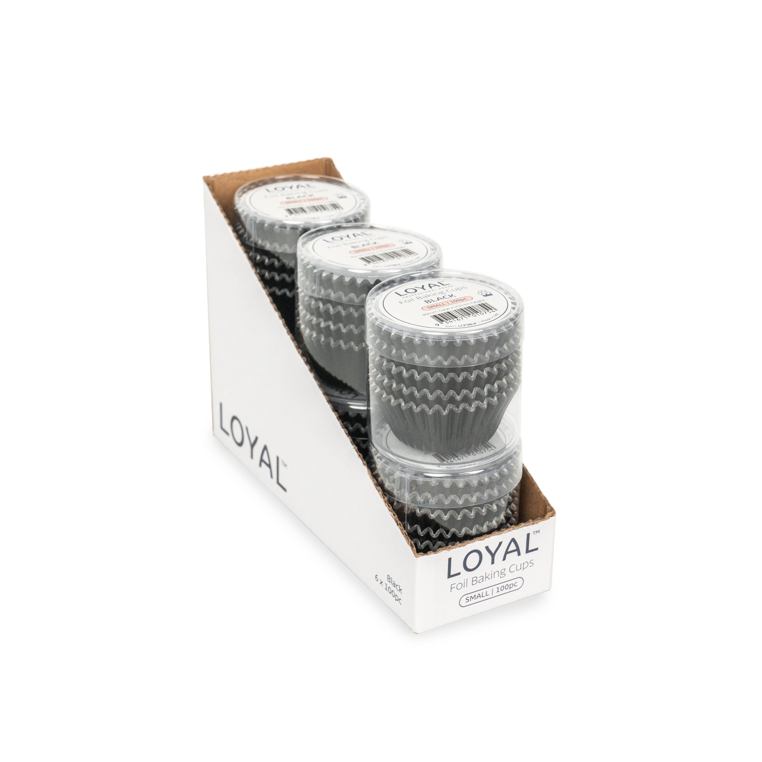LOYAL Foil Baking Cups Black (100pc) - Medium