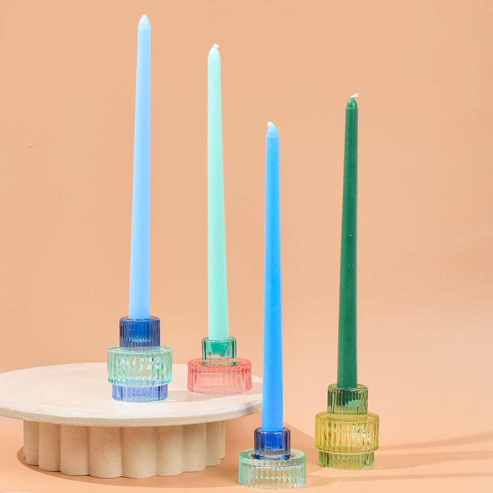 Annabel Trends Jewel Taper Candles Blue Tones
