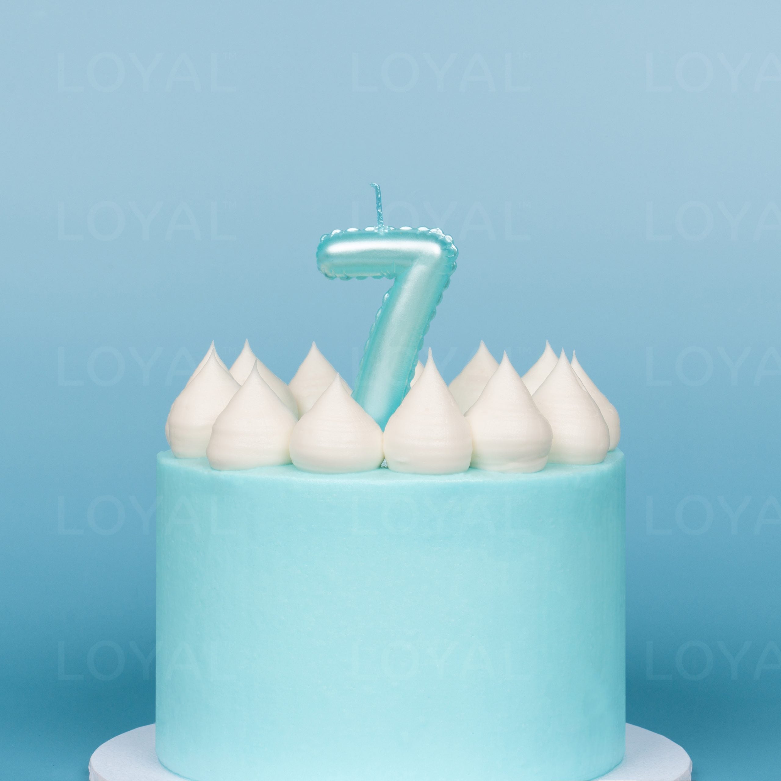 LOYAL Balloon Number "7" Candle - Metallic Blue