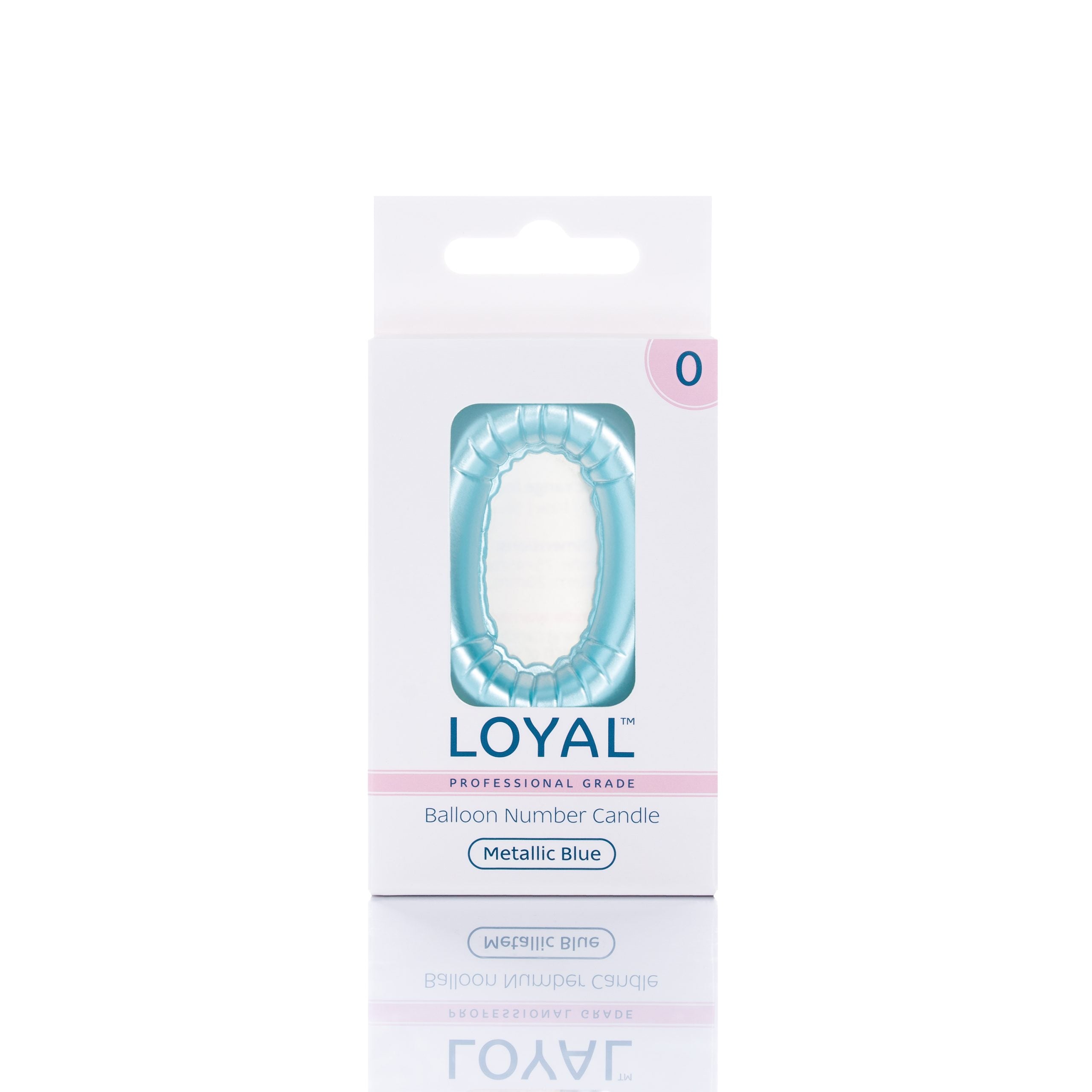 LOYAL Balloon Number "0" Candle - Metallic White