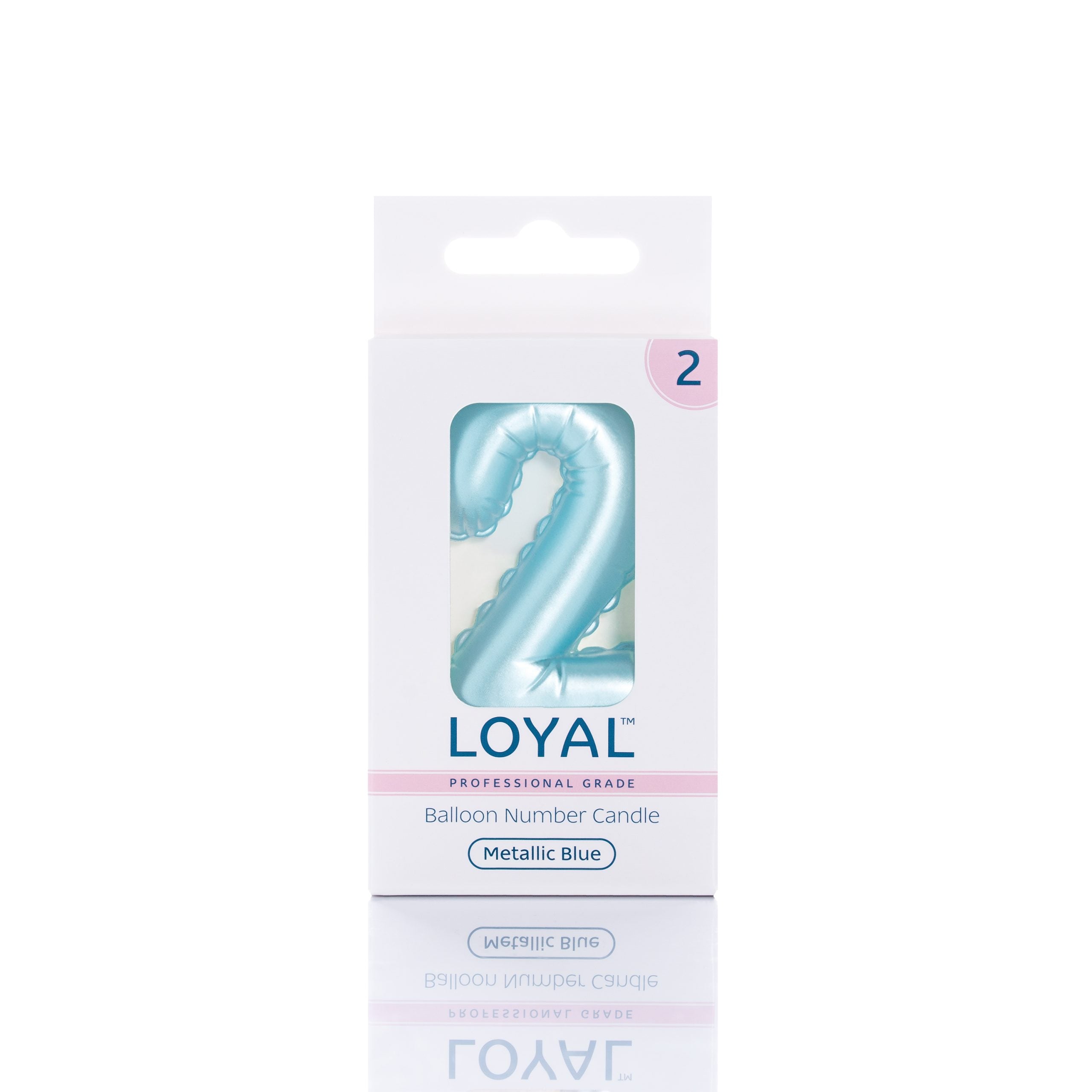 LOYAL Balloon Number "2" Candle - Metallic Blue