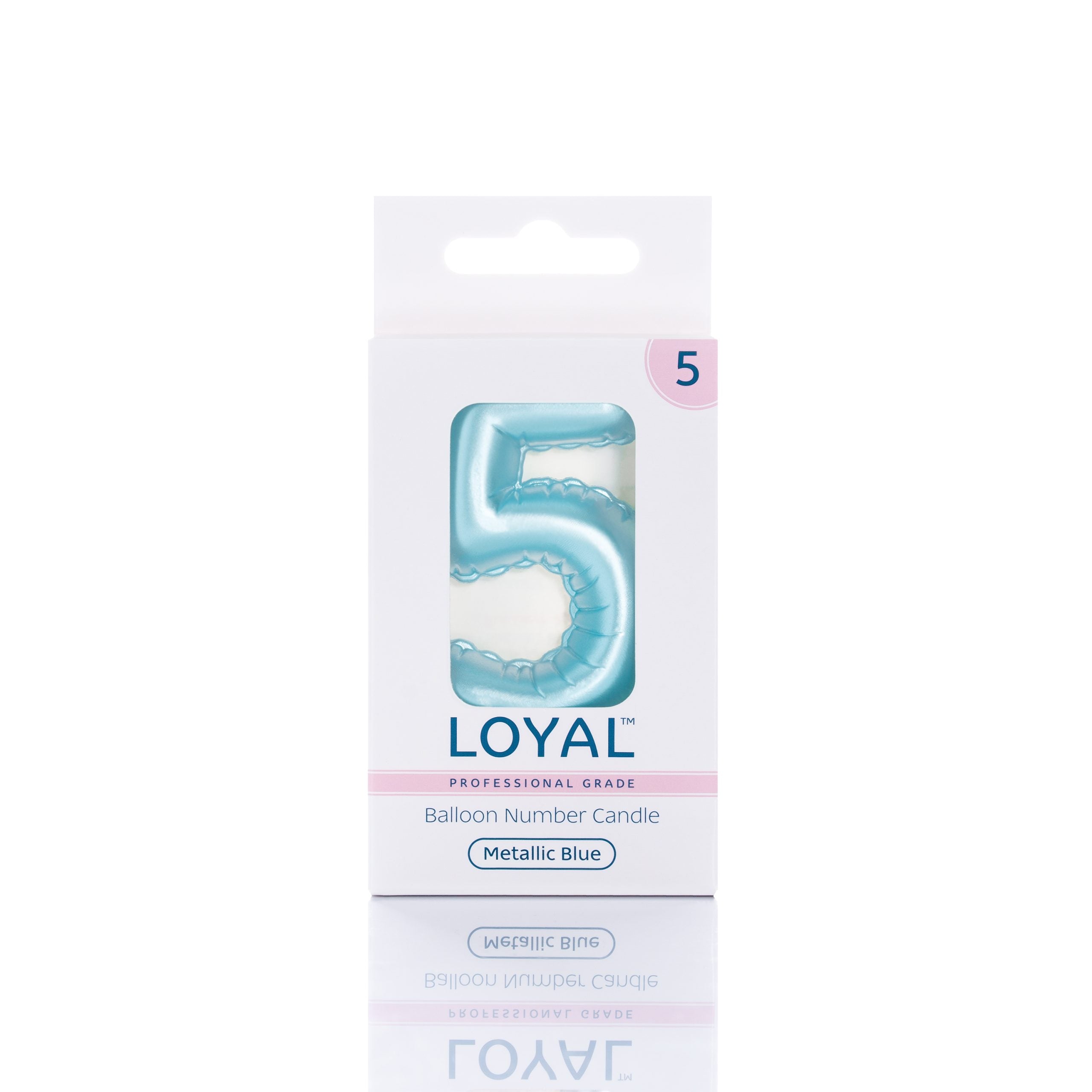 LOYAL Balloon Number "5" Candle - Metallic Blue