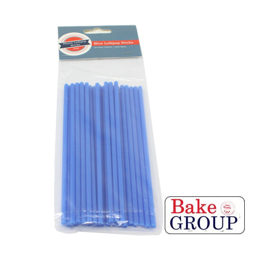 Bake Group Blue Plastic Lollipop Sticks 15cm 25 Pack