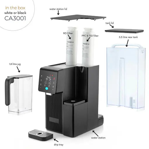 Cara CA3001 Reverse Osmosis Benchtop Water Filter - Removes PFAS Fluoride & Chlorine (Black)