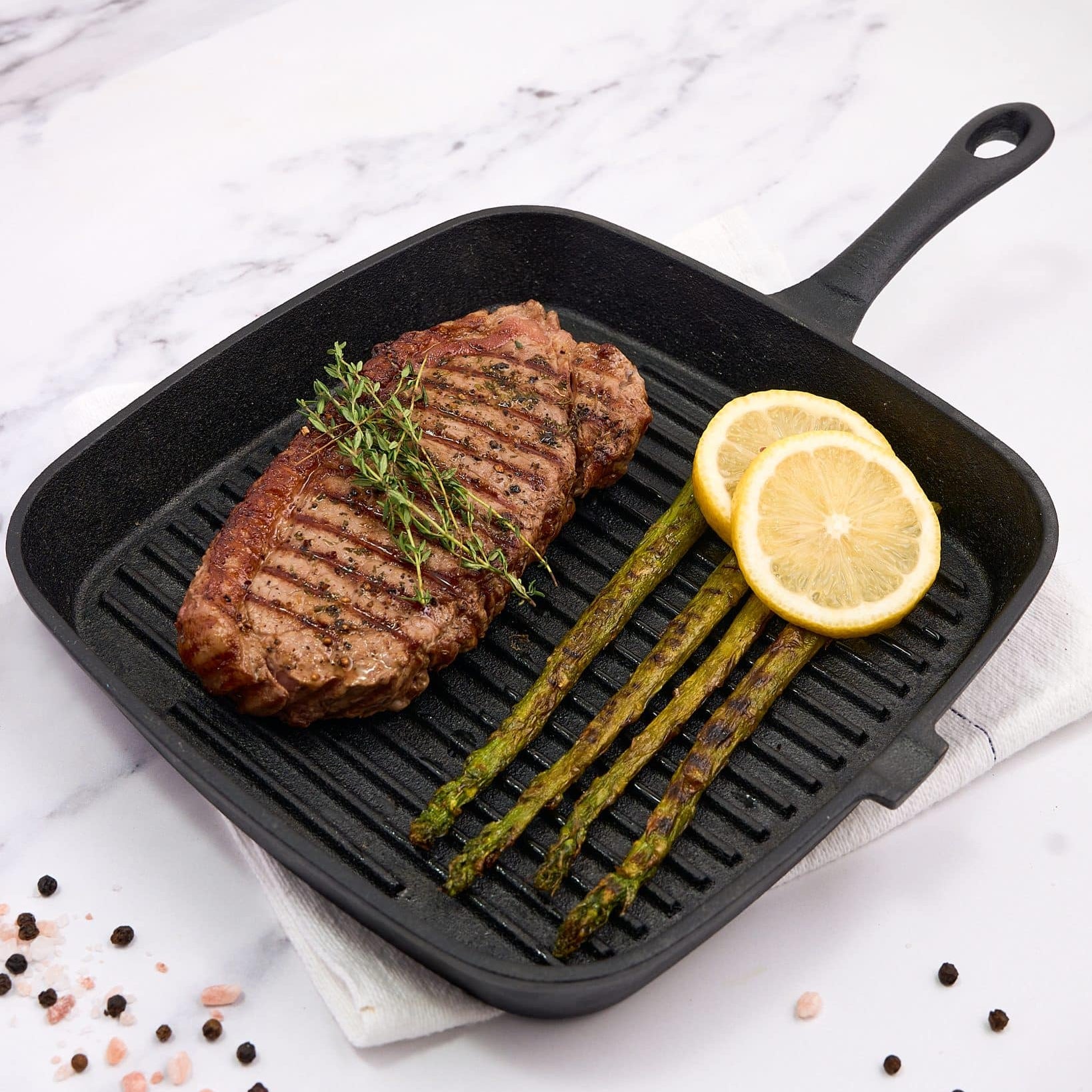 KH Khast Cast Iron Square Grill Skillet 23cm