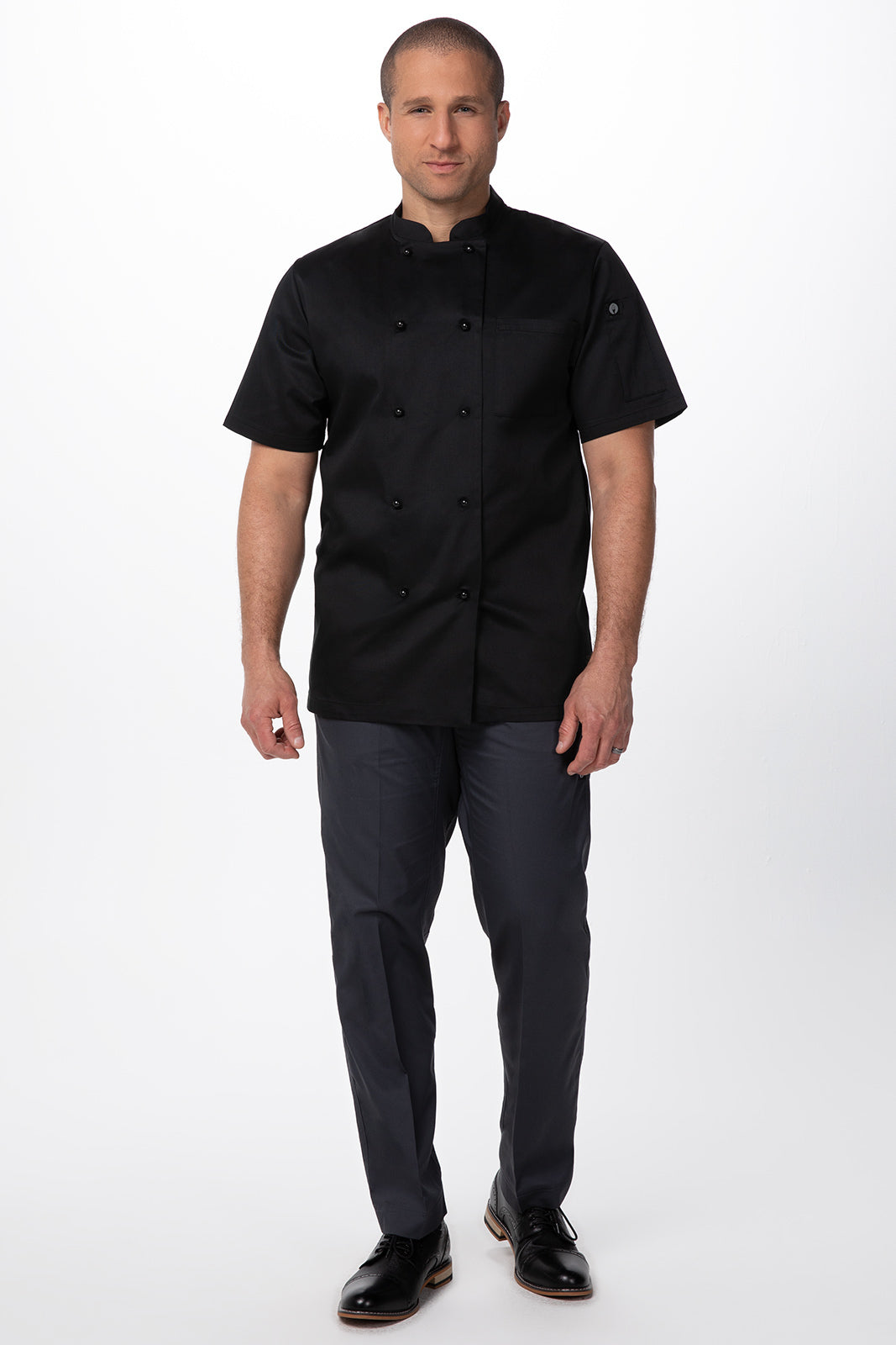 Chef Works Canberra Men's Basic Chef Jacket - Black