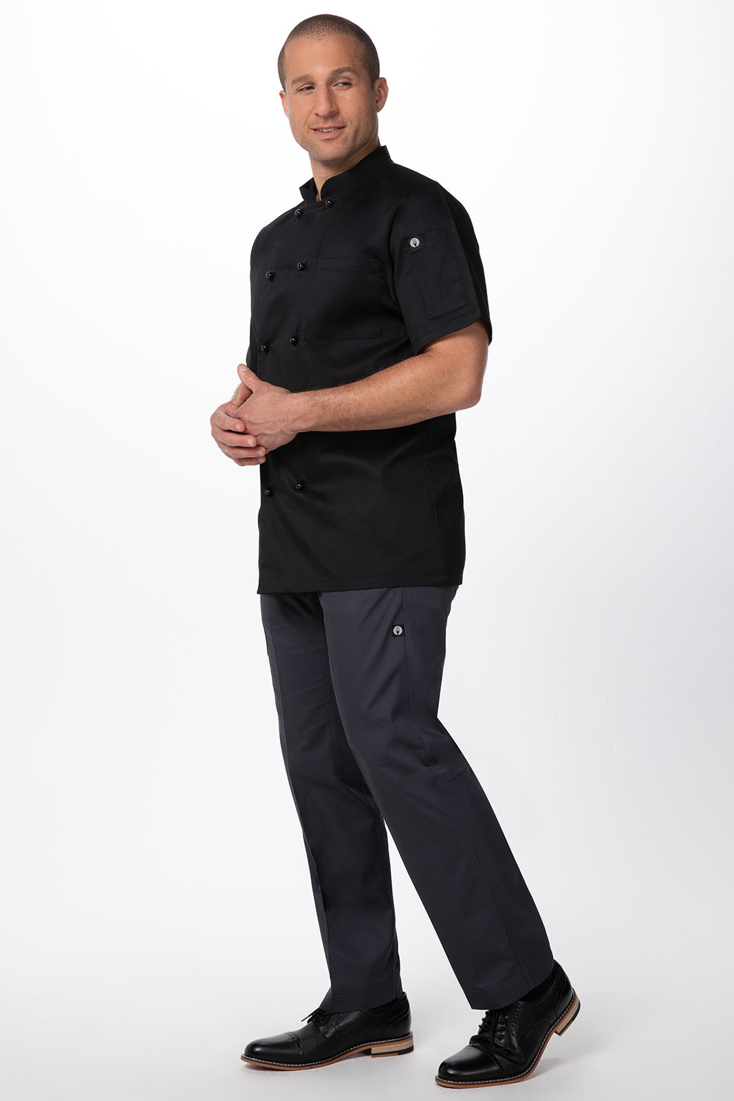 Chef Works Canberra Men's Basic Chef Jacket - Black