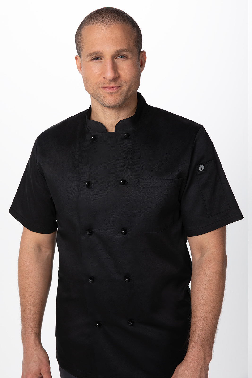 Chef Works Canberra Men's Basic Chef Jacket - Black